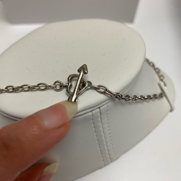 Vintage silver girls necklace, with hearts - Picture 4 of 5